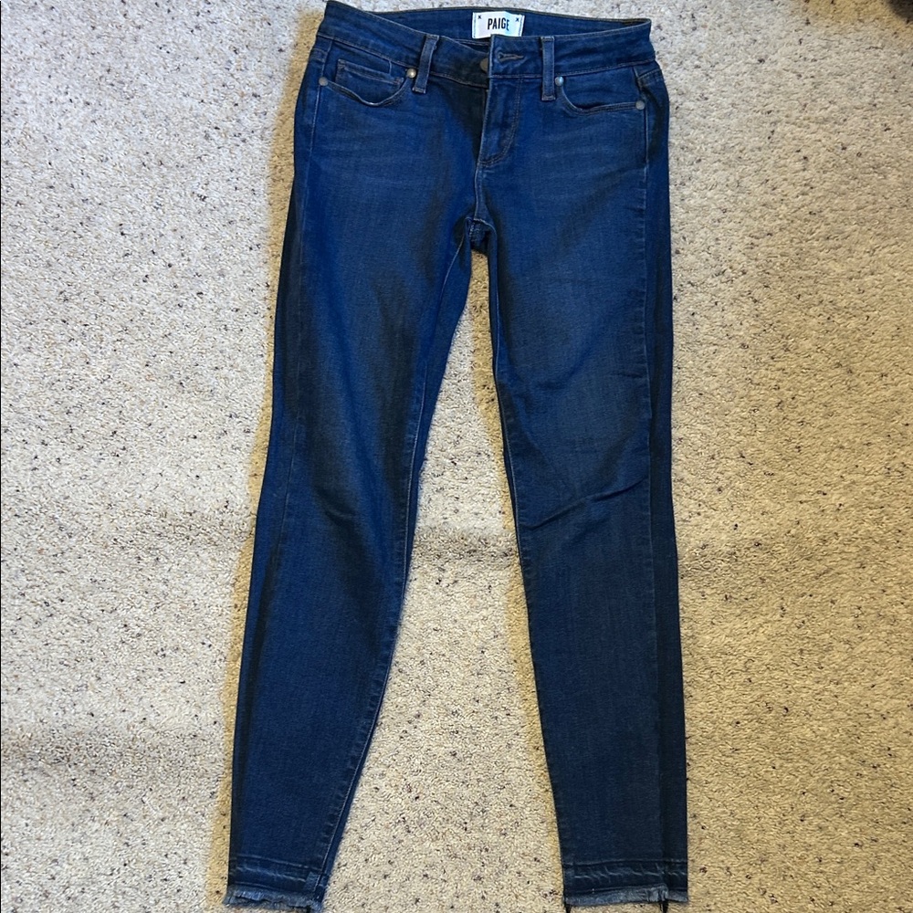 PAIGE Women's Dark Blue Skinny Jeans